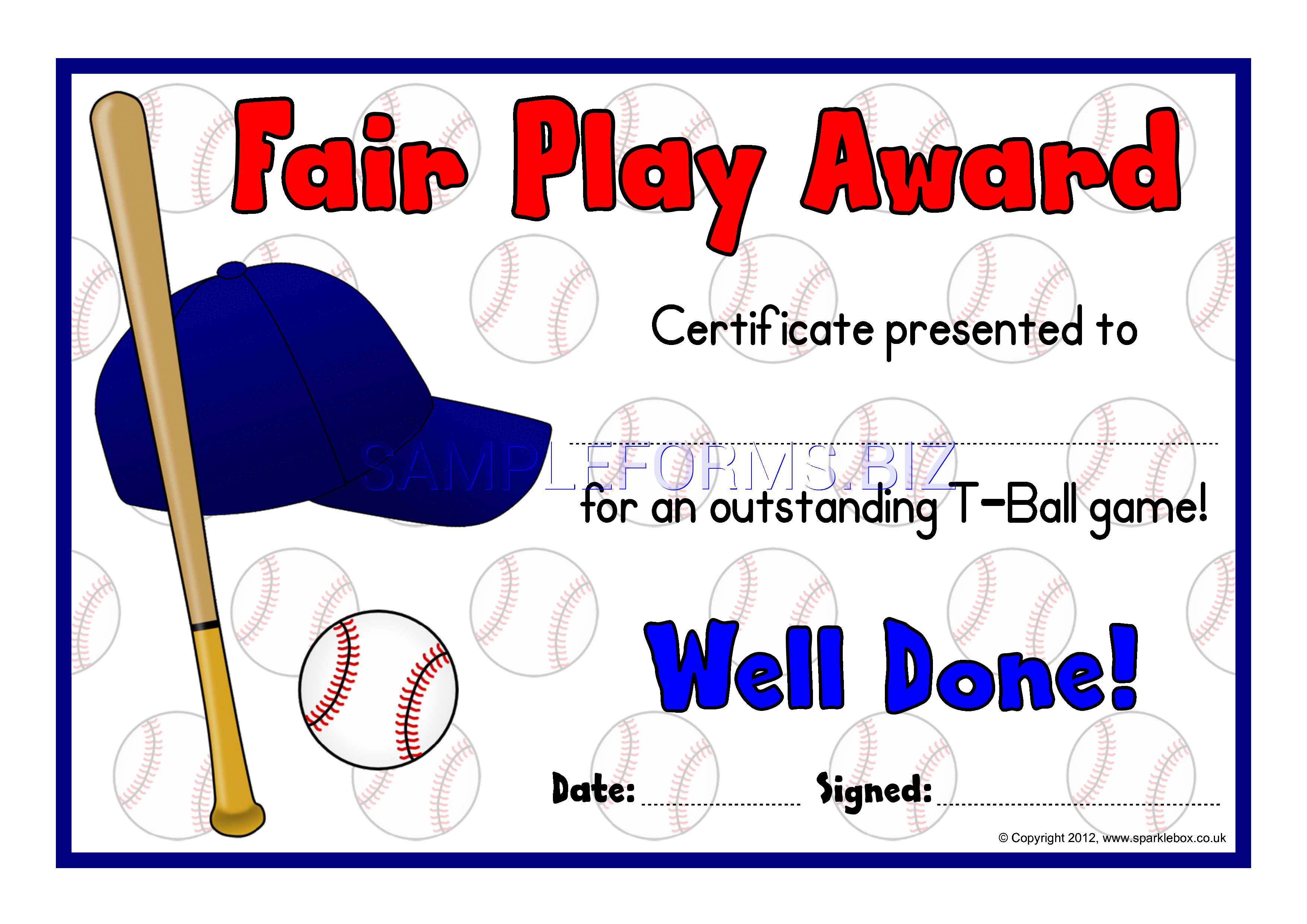 Preview free downloadable T-Ball Award Certificates in PDF (page 4)