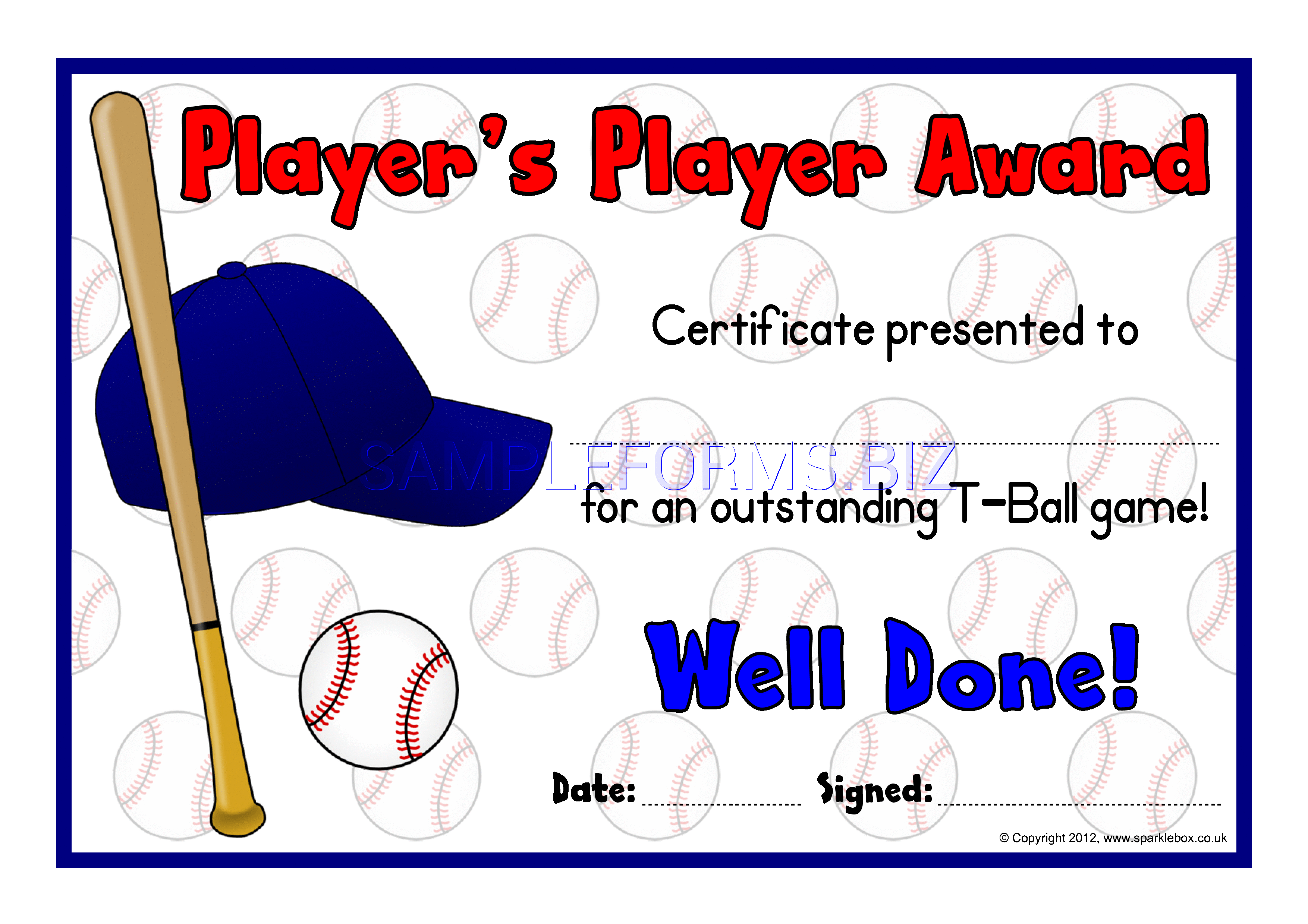 Preview free downloadable T-Ball Award Certificates in PDF (page 5)